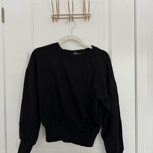 Forever 21 Black Ribbed Crewneck Top